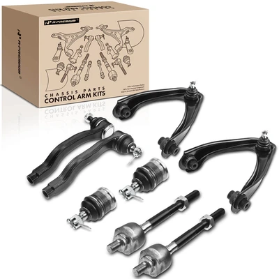 8 Pcs Front Control Arm with Ball Joint Tie Rod End