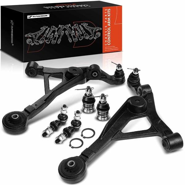 A Set of 6 Control Arm Ball Joint and Sway Bar Link Kit Front Lower A-Premium APCA0742