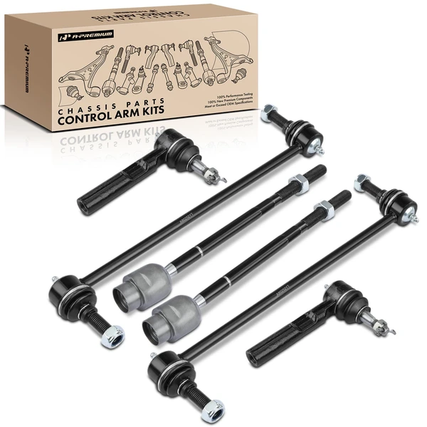 2004-2009 Chevrolet Malibu A Set of 6 Ball Joint Sway Bar Link and Tie Rod End Kit Front Side A-Premium APCA0783