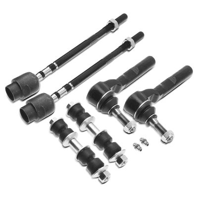 6 Pcs Front Sway Bar Links Tie Rod Ends