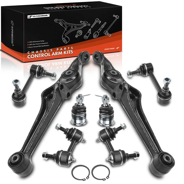 A Set of 8 Control Arm Ball Joint and Sway Bar Link Kit Front & Rear A-Premium APCA0797