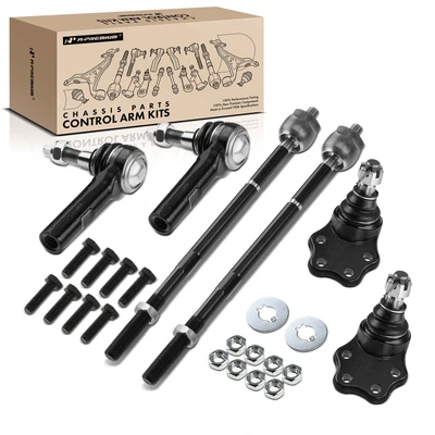 6 Pcs Inner & Outer Tie Rod End Front Lower Ball Joint