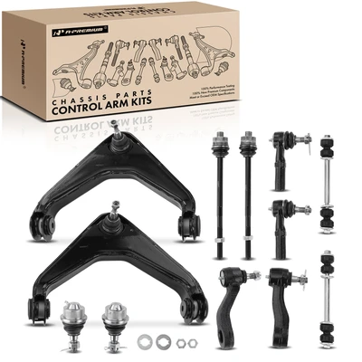 12 Pcs Front Control Arm with Ball Joint Tie Rod End