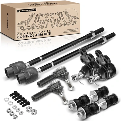 8 Pcs Front Stabilizer Bar Link with Ball Joints Tie Rod Ends