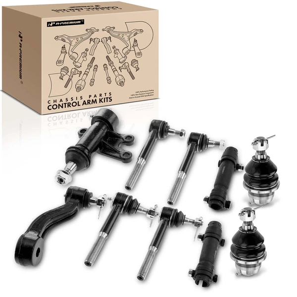 A Set of 10 Ball Joint and Tie Rod End Full Kit Front, Inner & Outer A-Premium APCA1483