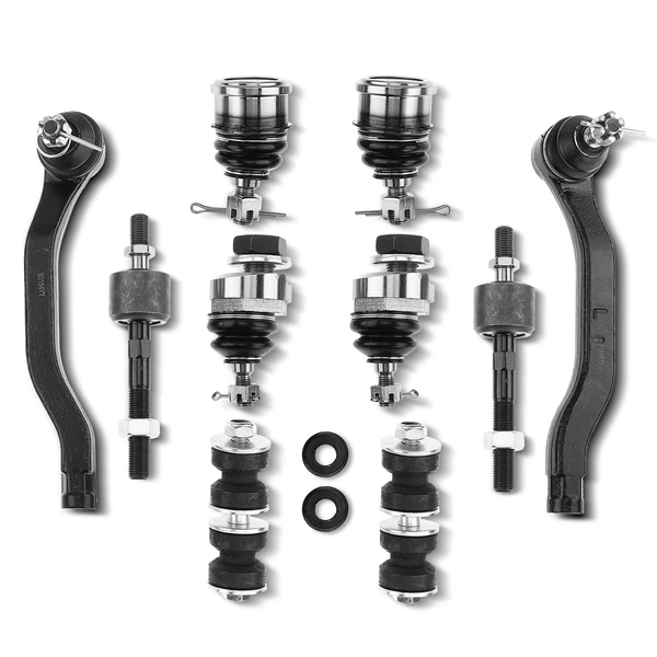 1990-1993 Honda Accord A Set of 10 Ball Joint Sway Bar Link and Tie Rod End Kit Front Side A-Premium APCA1506