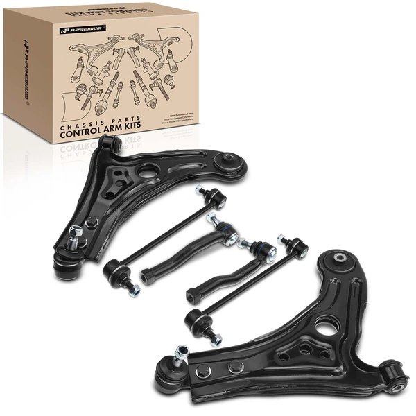 A Set of 6 Control Arm Sway Bar Link and Tie Rod End Kit Front Side A-Premium APCA1509
