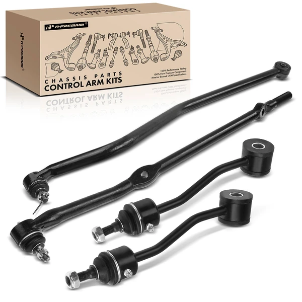 A Set of 4 Sway Bar Link Tie Rod End and Track Bar Kit Front Side A-Premium APCA1514