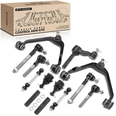 13 Pcs Front Upper Control Arm Ball Joint Sway Bar Tie Rod