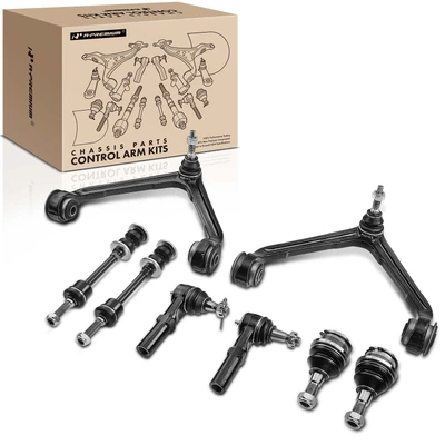 8 Pcs Front Control Arm Ball Joint Sway Bar Link Tie Rod End