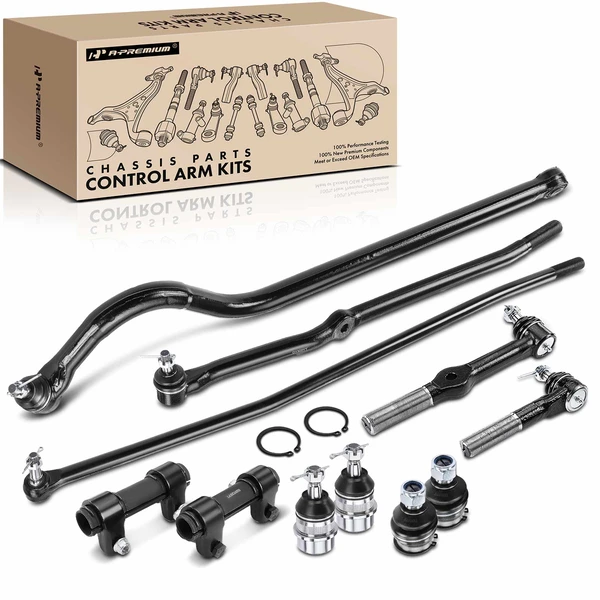 1994-1997 Dodge Ram 2500 A Set of 11 Ball Joint Tie Rod End Adjusting Sleeve Track Bar Kit Front Side A-Premium APCA1533