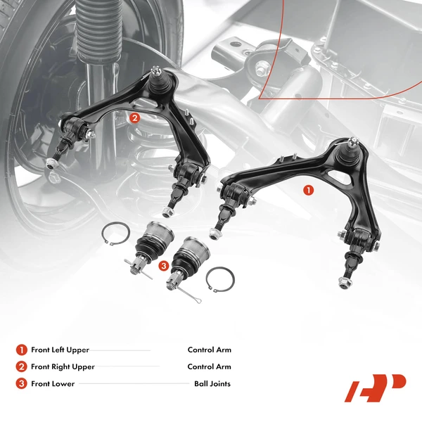 A Set of 4 Control Arm and Ball Joint Kit Front Side A-Premium APCA1542