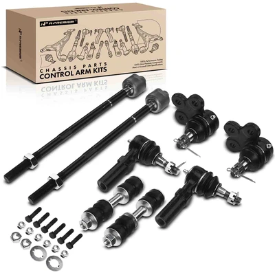 8 Pcs Front Sway Bar Link with Ball Joint Tie Rod End