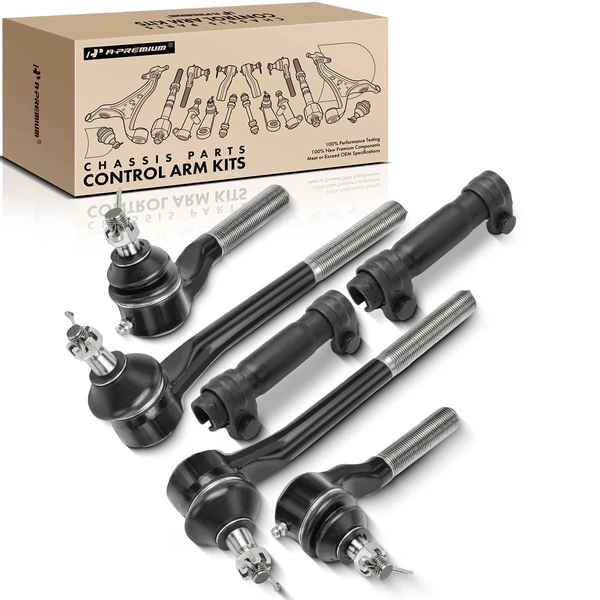 6 Pcs Front Inner & Outer Tie Rod Ends & Adjusting Sleeves for Chevy Blazer GMC 4WD