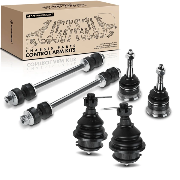 A Set of 6 Ball Joint and Sway Bar Link Kit Front Side A-Premium APCA1558