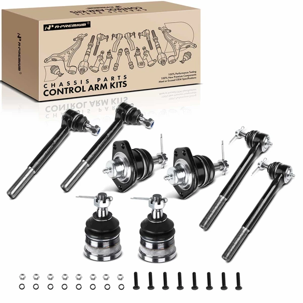 1996-2005 Chevrolet Blazer A Set of 8 Ball Joint and Tie Rod End Kit Front Inner & Outer A-Premium APCA1562
