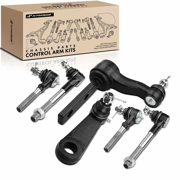 A Set of 6 Tie Rod End Idler Arm and Pitman Arm Kit Inner & Outer A-Premium APCA1565