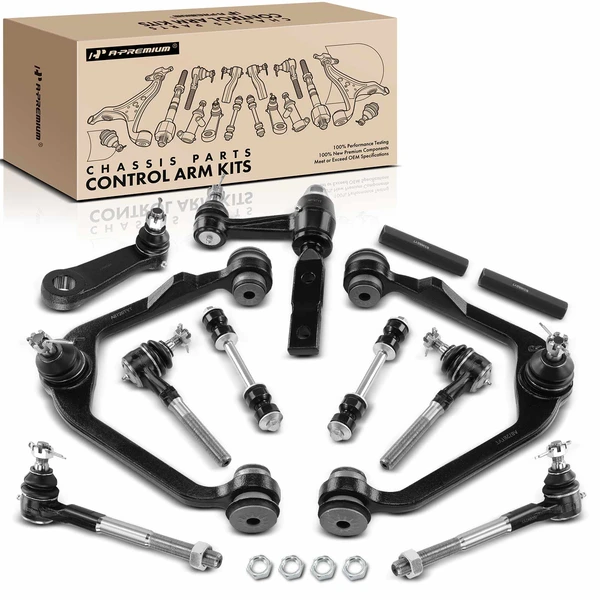 1997-2002 Ford Expedition A Set of 12 Control Arm and Sway Bar Link Full Kit Front Side A-Premium APCA1577