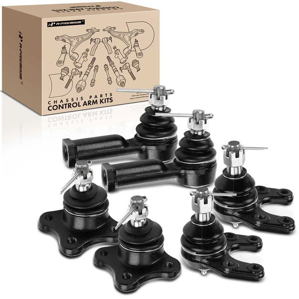 A Set of 6 Ball Joint and Tie Rod End Kit Front & Outer A-Premium APCA1586