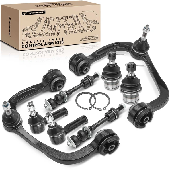 A Set of 8 Control Arm Ball Joint Sway Bar Link Tie Rod End Kit Front Side A-Premium APCA1606