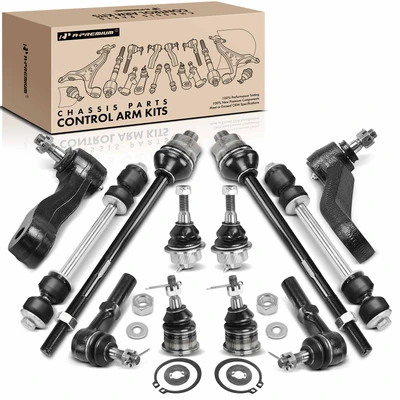 12 Pcs Front Sway Bar Link Tie Rod End Ball Joint Kit