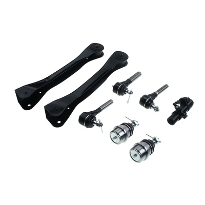 8 Pcs Front Upper Control Arm with Ball Joint Tie Rod End