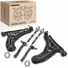 6 Pcs Front Control Arm with Ball Joint Tie Rod Ends Kit