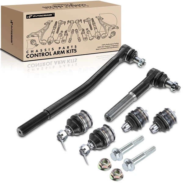 A Set of 6 Ball Joint and Tie Rod End Kit Front Side A-Premium APCA1639