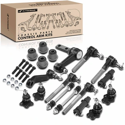 16 Pcs Idler & Pitman Control Arm with Ball Joint Tie Rod Kit