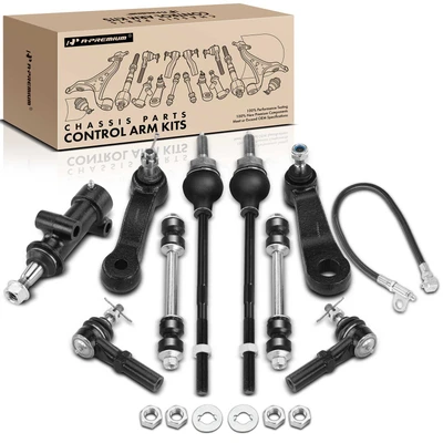 9 Pcs Front Stabilizer Bar Link Kit Tie Rod End