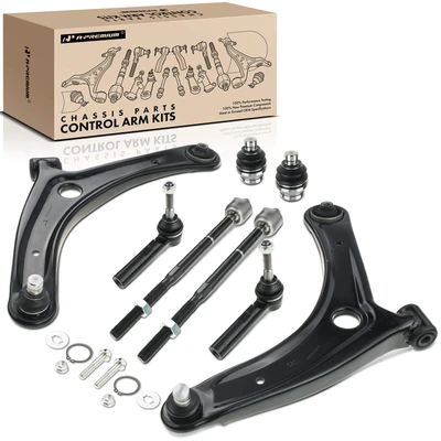 8 Pcs Front Control Arm with Ball Joint Tie Rod End