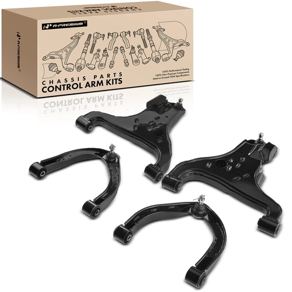 2004-2019 Nissan Titan 4-Pc Control Arm and Ball Joint Kit, Front Lower & Upper with Ball Joint A-Premium APCA1672
