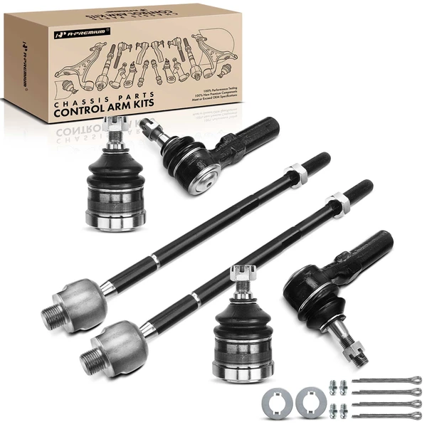 2006-2011 Cadillac DTS A Set of 6 Ball Joint and Tie Rod End Kit Front Lower, Inner & Outer A-Premium APCA1674