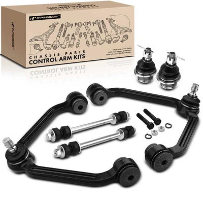 6 Pcs Front Control Arm with Ball Joint Sway Bar Link