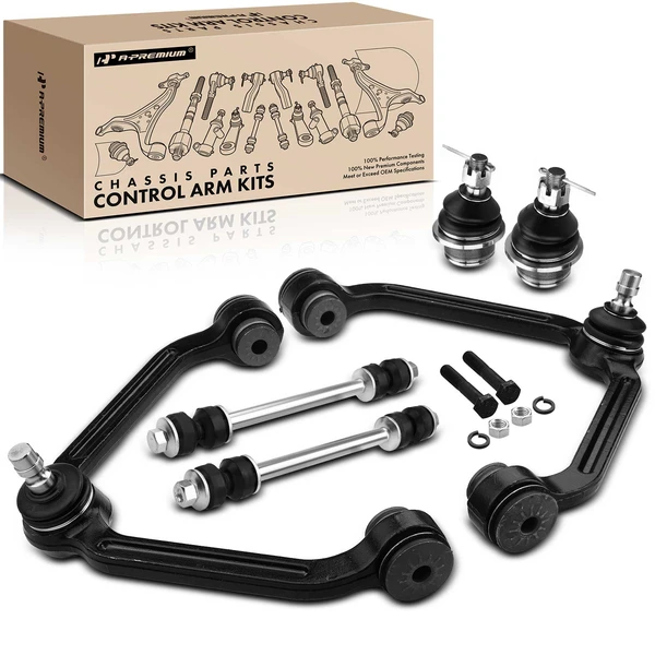 A Set of 6 Control Arm Ball Joint and Sway Bar Link Kit Front Side A-Premium APCA1677