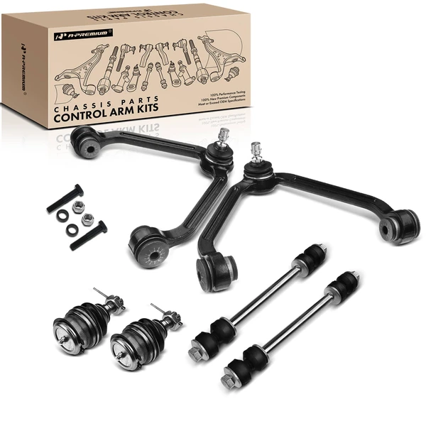 A Set of 6 Control Arm Ball Joint and Sway Bar Link Kit Front Side A-Premium APCA1678