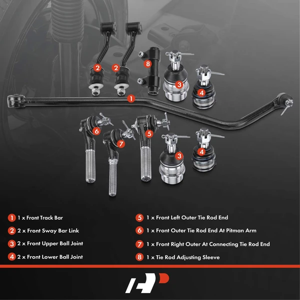 A Set of 11 Ball Joint and Sway Bar Link Full Kit Front Side A-Premium APCA1690