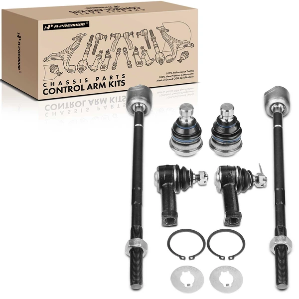 A Set of 6 Ball Joint and Tie Rod End Kit Inner & Outer A-Premium APCA1697