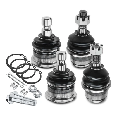 4 Pcs Front Lower & Upper Ball Joints