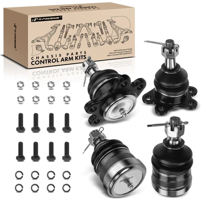 4 Pcs Front Lower & Upper Ball Joint