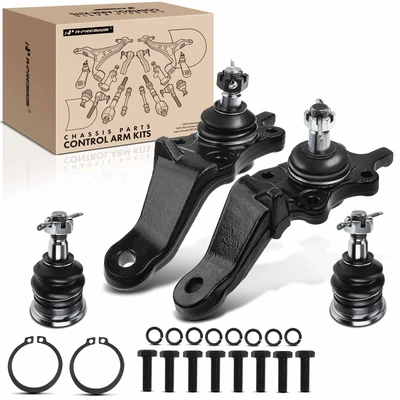 4 Pcs Front Lower & Upper Ball Joints Kit