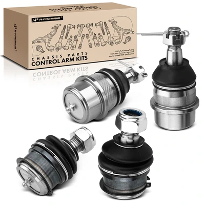 4 Pcs Front Lower & Upper Ball Joints