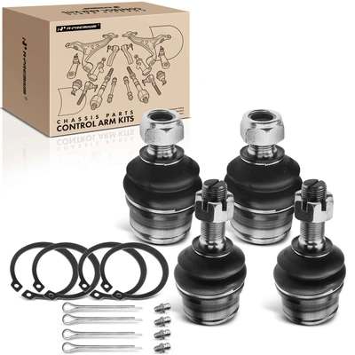 4 Pcs Front Lower & Upper Ball Joint