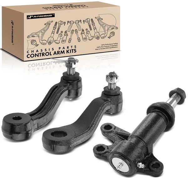 1993-1999 Chevrolet C2500 Suburban A Set of 3 Idler Arm Bracket and Pitman Arm Kit Front Side A-Premium APCA1803