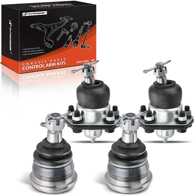 4 Pcs Front Lower & Upper Ball Joints