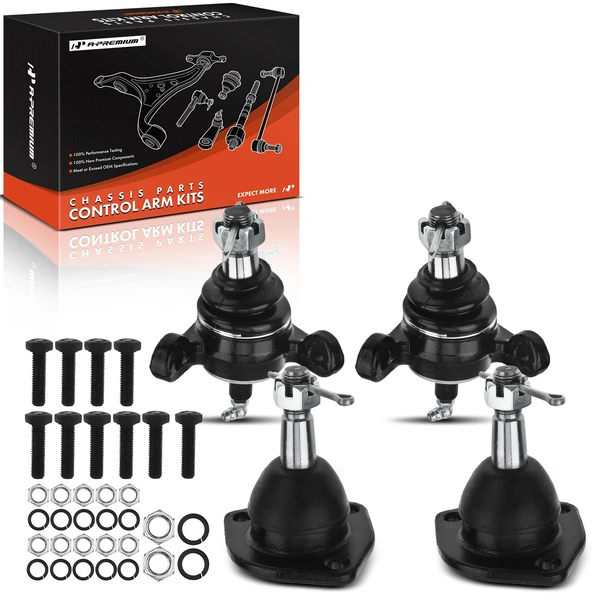 4 Pcs Front Lower & Upper Ball Joints Suspension Kit for Chevrolet Impala 1958-1970