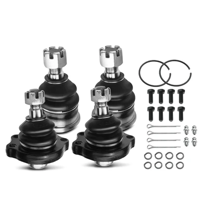 4 Pcs Front Lower & Upper Ball Joints