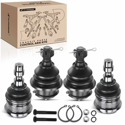 4 Pcs Front Lower & Upper Ball Joint