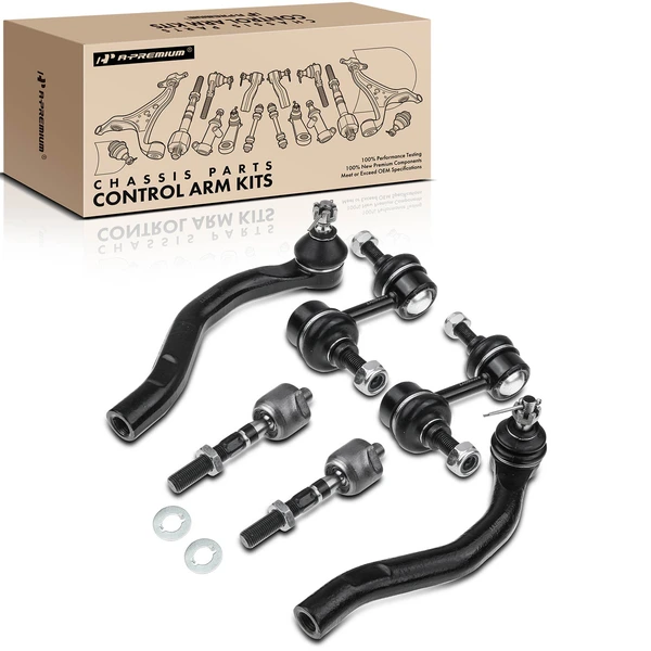 2003-2007 Honda Accord A Set of 6 Sway Bar Link and Tie Rod End Kit Front Side A-Premium APCA1842