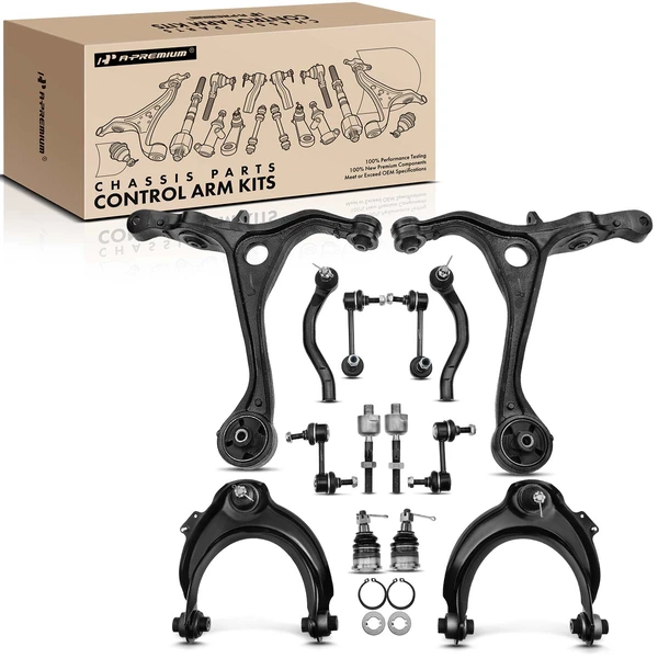 2003 Honda Accord A Set of 14 Control Arm Ball Joint Sway Bar Link Tie Rod End Kit Front & Rear A-Premium APCA1844
